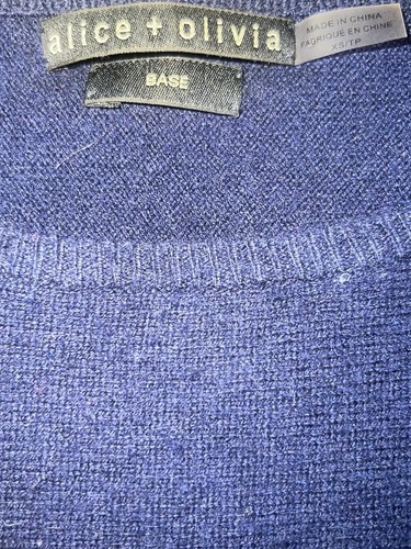 Alice Olivia Women’s Blue Wool Cashmere Blend Pullover Boxy Sweater Size XS - Picture 2 of 5