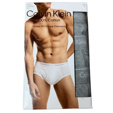 Calvin Klein Mens Underwear BRIEFS Cotton Classic Fit 3 Pack Black S-2XL NEW