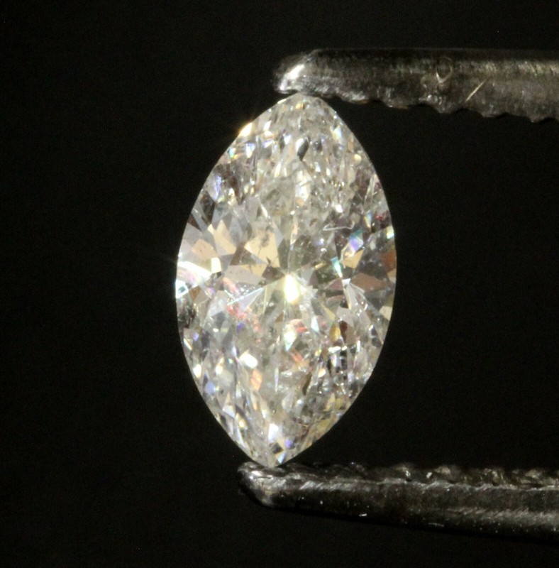 Clarity Enhanced marquise loose diamond .48ct SI3 H vintage estate antique