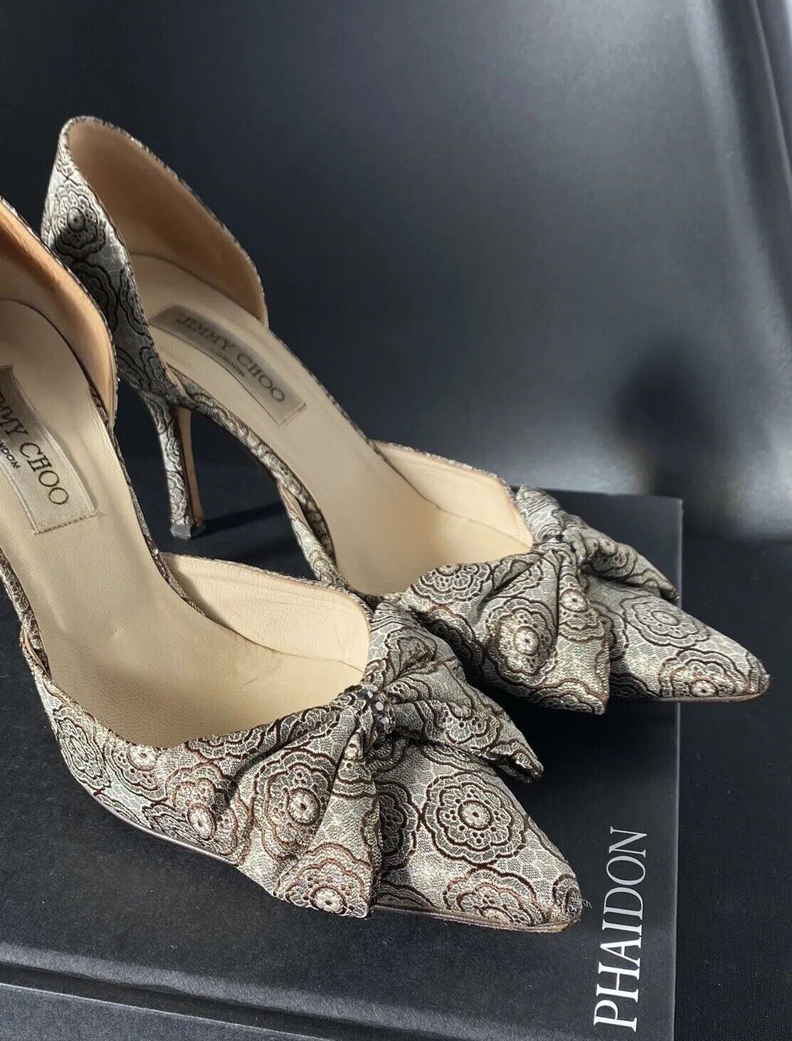 Jimmy Choo Printed Bow Accents D'Orsay Pumps Wome… - image 8