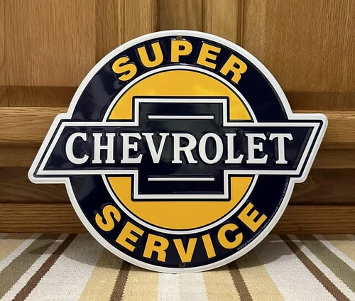 Chevrolet Service Metal Sign Garage Chevy Parts Tools Vintage Style Wall Decor