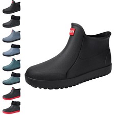 Mens Rain Boots Wellies Casual Waterproof Rainboot Ankle Boots Wellington Garden