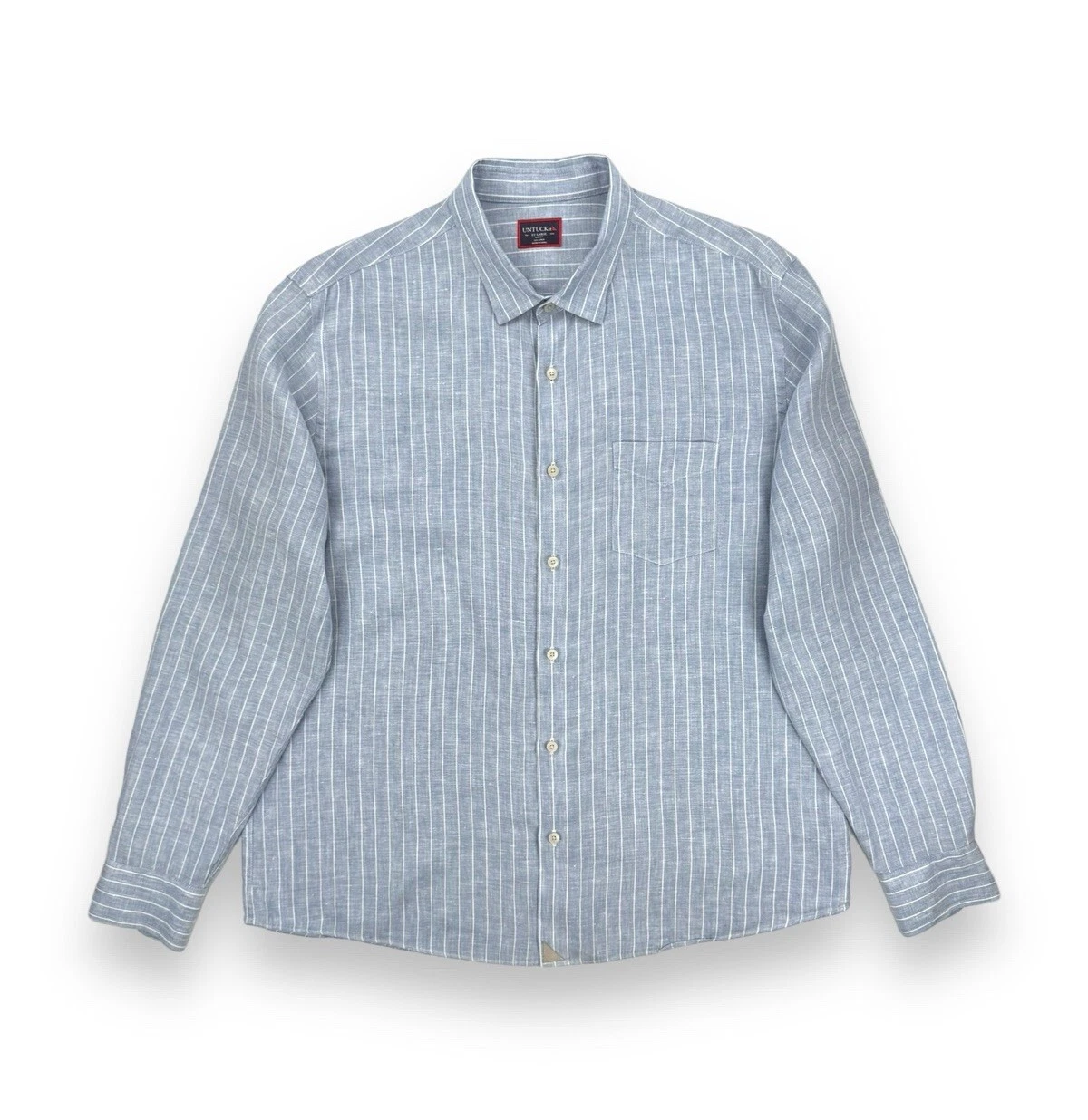 Untuckit Linen Long Sleeve Button Up Shirt Mens XXL Slim Fit • MINT CONDITION