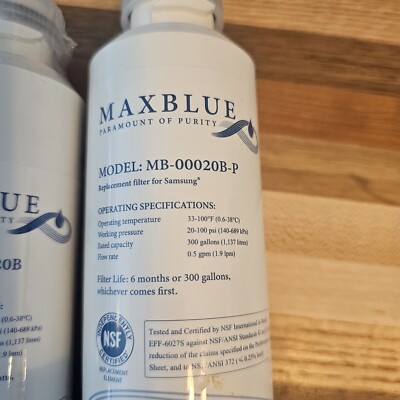 MaxBlue Water Filter For Samsung Refrigerator Model MB-00020B P