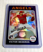 2024 Topps Heritage High Number #606- Victor Mederos Rc Purple Refractor Sp