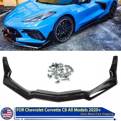 ZR1 Style Winglet For Chevy Corvette C8 Z51 Front Bumper Lip Splitter 2020-2024