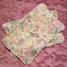 Ralph Lauren  Pair Of Vintage Floral Matelass  Standard Pillow Shams