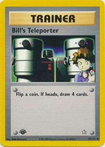 Bill's Teleporter 91/111 1st Edition Neo Genesis Trainer Pokemon Card - NM