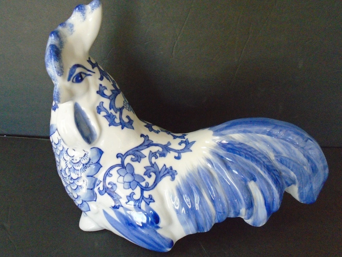 Porcelain Blue/White Rooster La Dolce Vita JJG Designs BS