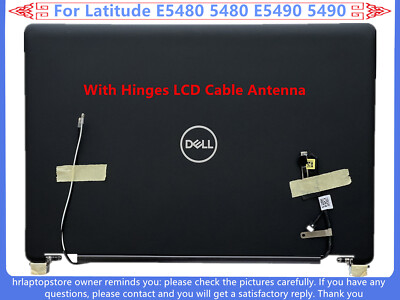 New Dell Latitude E5480/E5490 Laptop Back Cover Top Lid - Replacement Part #0N92JC/N92JC (Black)-379618