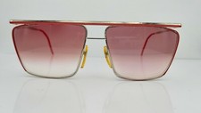 Vintage Optic Collections Red Silver Square Sunglasses FRAMES ONLY
