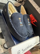 Polo Ralph Lauren Dezi V American Bear Slipper Mens   Size 8 Navy Blue