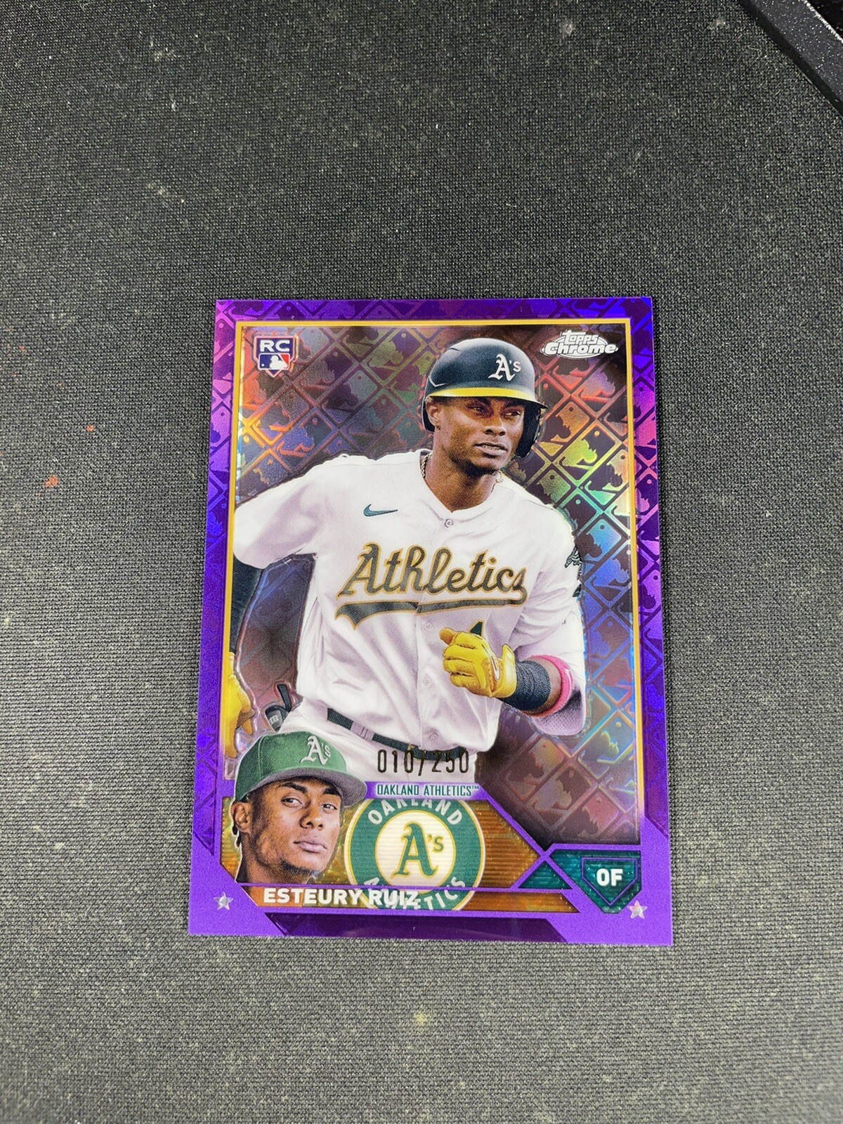 2023 Topps Chrome Esteury Ruiz RC Purple Logofractor /250 Oakland A's #99