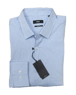 Hugo Boss Black Label Men's Blue Marley Micro Dot Pattern Sharp Fit Dress  Shirt | eBay