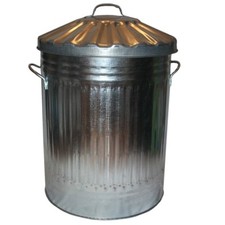 60L Liter Galvanised Metal Bin KITCHEN BEDROOM Home Garden Rubbish Waste Storage