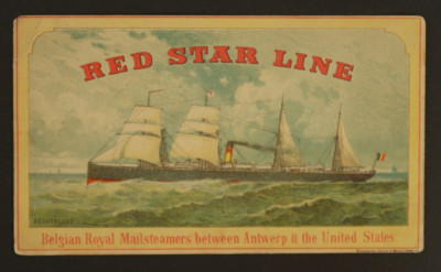 Red Star Line Trade Card 6'' Belgian Royal Mailsteamers Wm T. Browns Railway