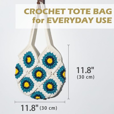 Intermediate Crochet Kit: Granny Square Tote Bag with Video Tutorials
