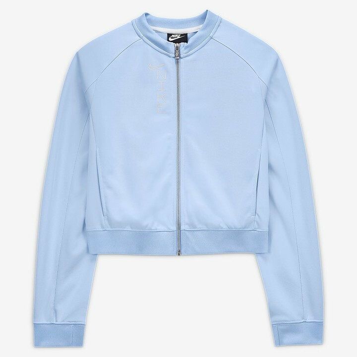 nike women sport casual jacket long sleeve blue large cz9111-436 04 msrp $80