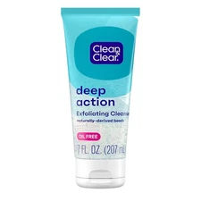 Clean & Clear Oil-Free Deep Action Exfoliating Facial Scrub, Cooling Face Wash