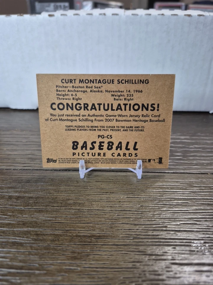 2007 Bowman Heritage Curt Schilling Pieces of Greatness #PG-CS - Image 2 of 3