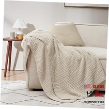 Cooling Muslin Throw Blanket 50"x70", 6-Layer Throw Size 50"X70" French Oak