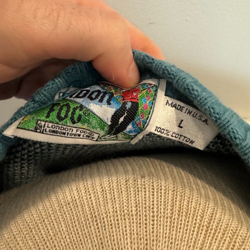 Suéter De Colección Para Hombres L Golf Novedad Tejido Todo Palos Londres Niebla Acrílico Años 90 DEFECTUOSO - Imagen 3 de 6