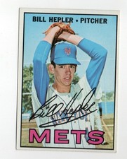 BILL HEPLER NEW YORK METS 1967 TOPPS #144 EX-NM VINTAGE CREASE FREE