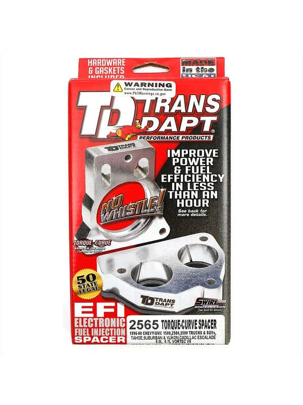 Trans-Dapt Throttle Body Spacer Torque-Curve 1 in Thick Gasket / Hardwar (2565) - Image 2 of 4