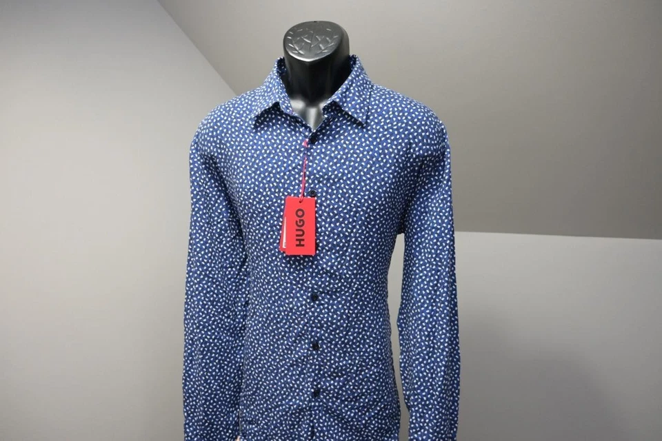 Hugo Boss Casual Slim Fit Dress Shirt 100% Viscose Button Up Mens 2XL XXL NWT - Image 2 of 4