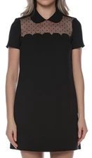 RED Valentino Crew neck Scalloped Collar Mini Dress Tunic Preppy Whimsigoth S 40