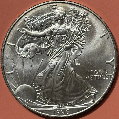 1996 $1 American Silver Eagle Dollar Bullion .999 fine silver key date & low pop