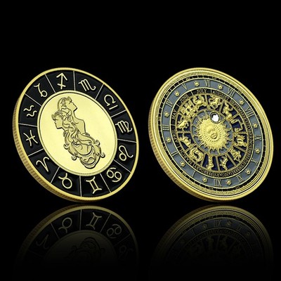 Zwillinge Sternzeichen Herausforderung Münze Astrologie Sonne Kalender Medaille Sammlerstück Geschenk