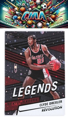 2024-25 Panini Revolution #175 Clyde Drexler Green Cosmo #/75