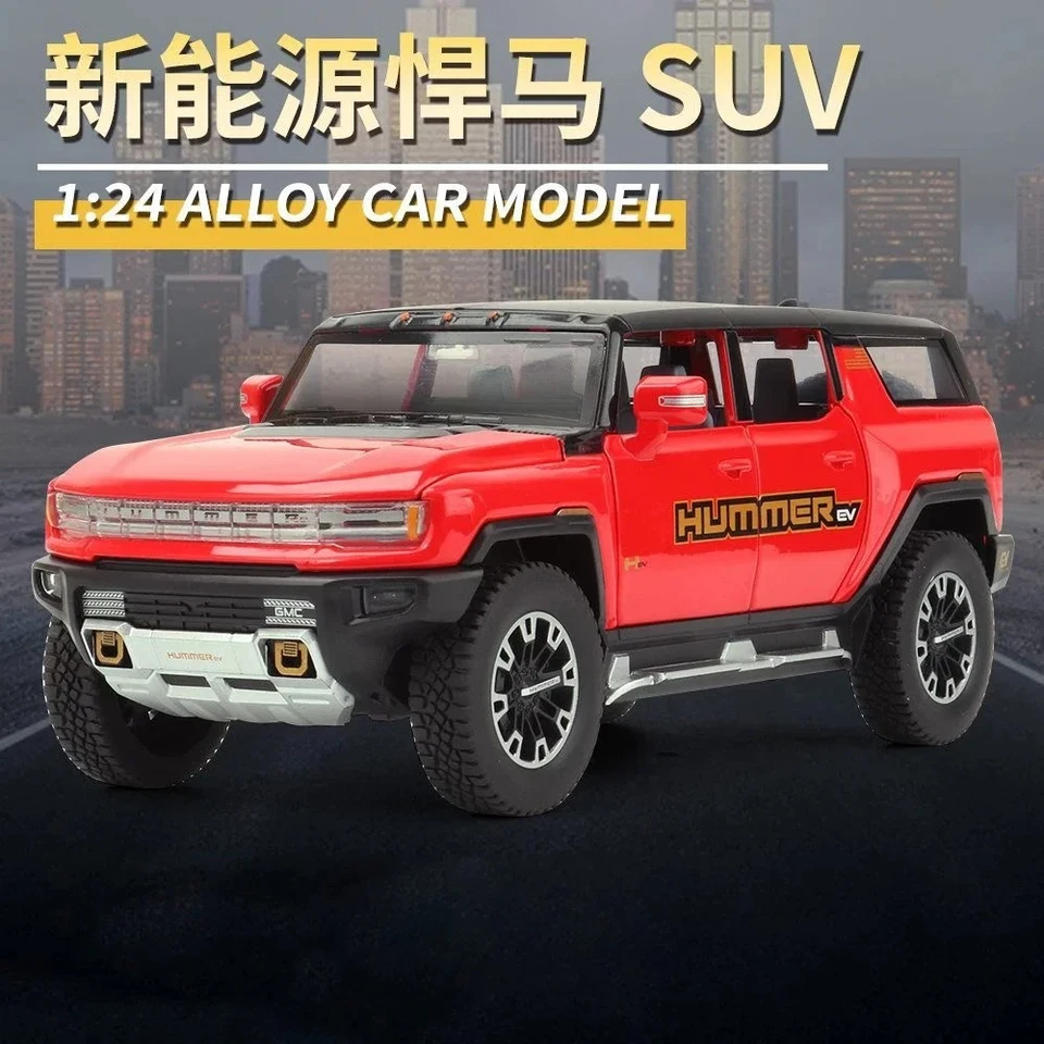 1:24 HUMMER EV Alloy Diecast Car Model Sound & Light Simulation Kids Toy Gift - Image 3 of 4