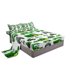 Equipment Truck Queen Size Sheets Cartoon Construction Truck Vehicle Bed Shee...