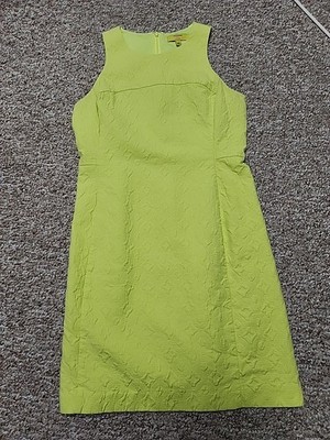 Banana Republic Milly Collection Jacquard Sheath Dress Women 10 Lime