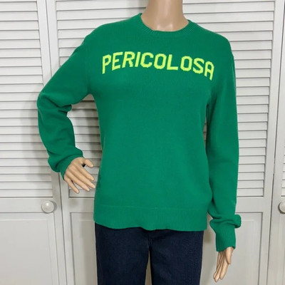 MC2 Saint Barth Pericolosa Wool & Cashmere Blend Crewneck Sweater Green Small