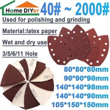 Wet&Dry use Triangle Mouse Detail Sandpaper 3-11 Hole Sanding Sheet 40-2000 Grit