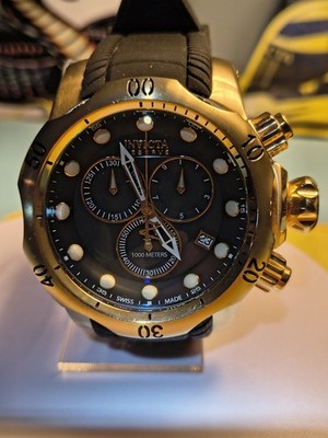 Invicta Reserve 6112 Chronograph Black MOP Dial Stainless Steel  New Battery