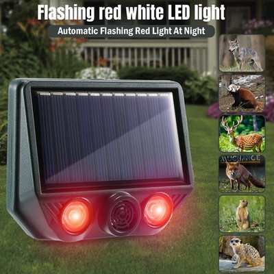 Solar Ultrasonic Animal Repeller Outdoor Garden Cat Mice Dog Fox Repellent