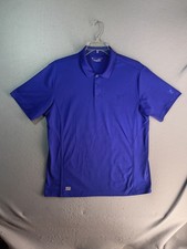 Fila Sport Mens Polo Shirt Large Vivid Royal Blue Short Sleeve Performance Golf