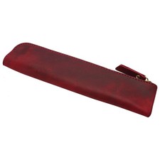 prendre Pen Case Genuine Cowhide Compact Pencil Case Leather Zipper pen case Sli