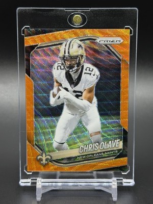2025 Panini Prizm - Chris Olave #192 Orange Wave Prizm 12/65 JERSEY MATCH