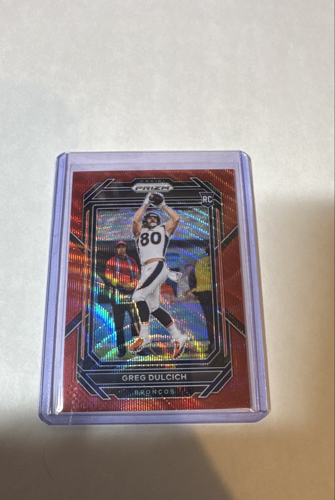 2022 Panini Prizm - Rookies Greg Dulcich #360 Red Wave Prizm /149 (RC)