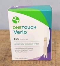 OneTouch Verio 100 Glucose Blood Test Strips  New Sealed  Exp 2/28/2027