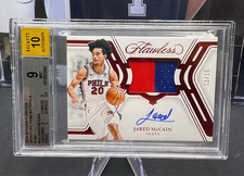 2024-25 Panini Flawless #14 Jared McCain Signature Prime Materials Ruby/15 BGS 9