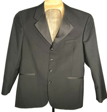 Men's Chaps Ralph Lauren Blazer Size 42R Black 4 Button union made lined formal