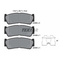 Textar BremsbeläGe Bremsbelegsatz Hinten FüR Hyundai Santa Fé II H-1/Starex