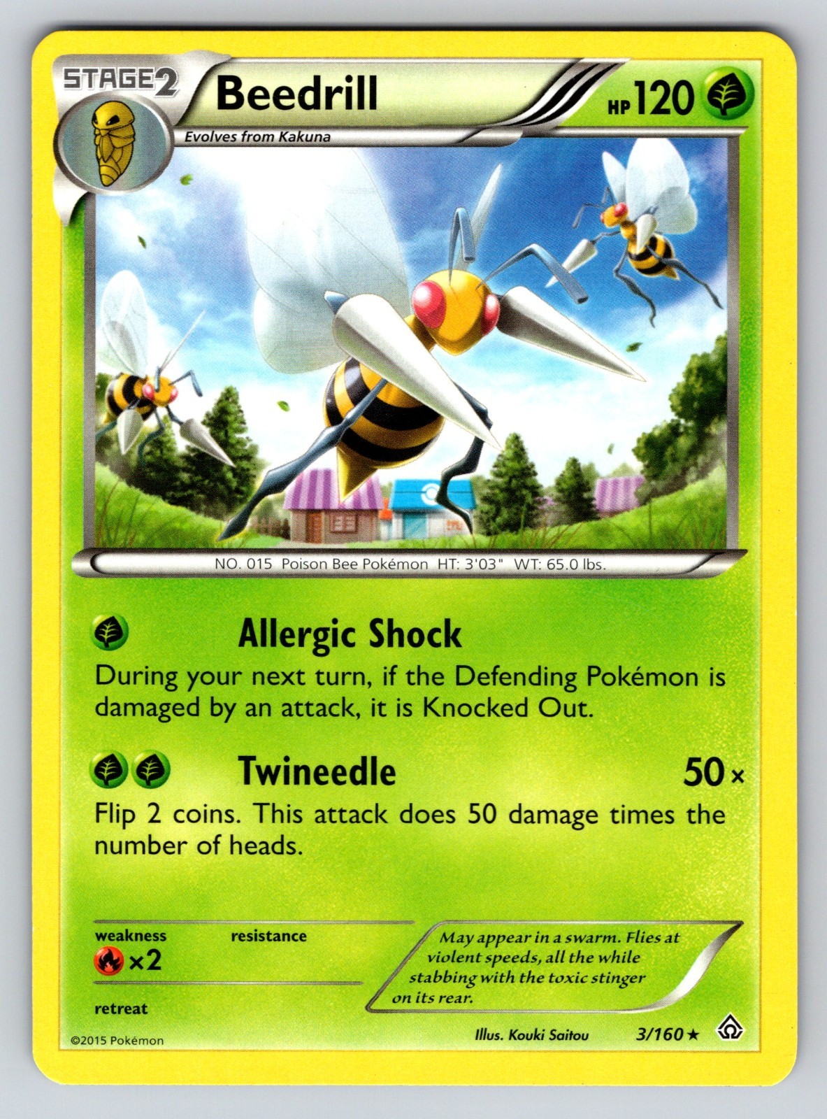 Beedrill 3/160 XY Primal Clash Pokemon TCG Rare LP Regular