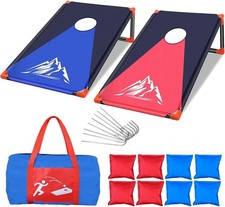 Cornhole Game Outdoor for Adults, Portable Cornhole Toss Set with 8 Cornhole Bag